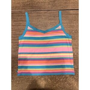Lauren Ralph Lauren Women's Multi Colored Rainbow Tank Top SZ LG Y2K Summertime